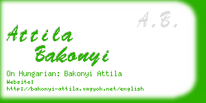 attila bakonyi business card
